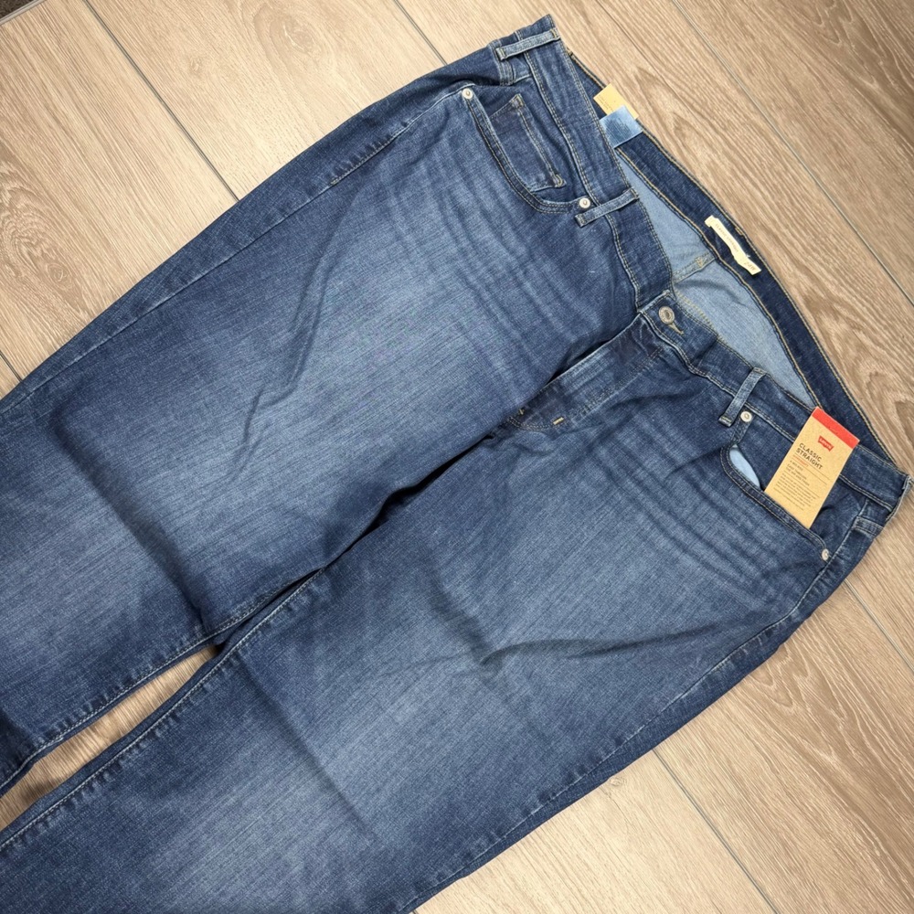 Levis Womens Jeans Classic Straight Hypersoft Mid Rise Blue 24W